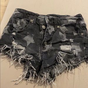 Mossimo supply black destroyed denim shorts